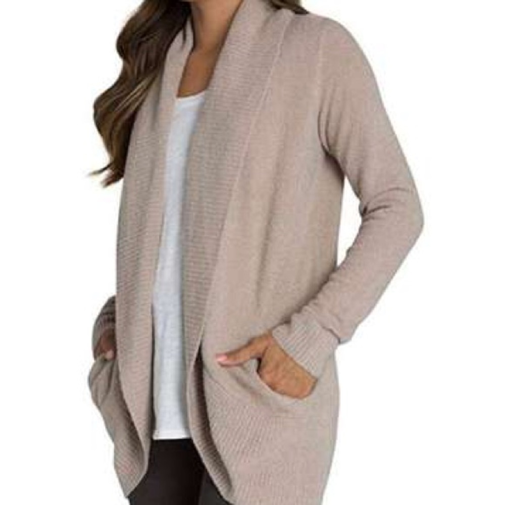 Barefoot Dreams Tan Bamboo Chic Lite Cardigan Soft Open Front XS/S. Oatmeal